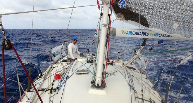 Thierry Chabagny and Erwan Tabarly sail 'Gedimat' on the most southerly course. © Artemis Offshore Academy